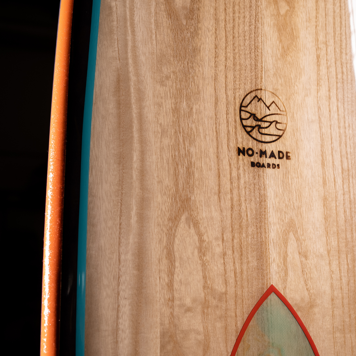 wooden surfboard