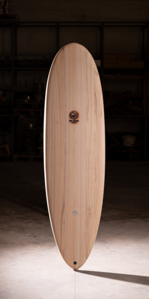 wooden surfboard