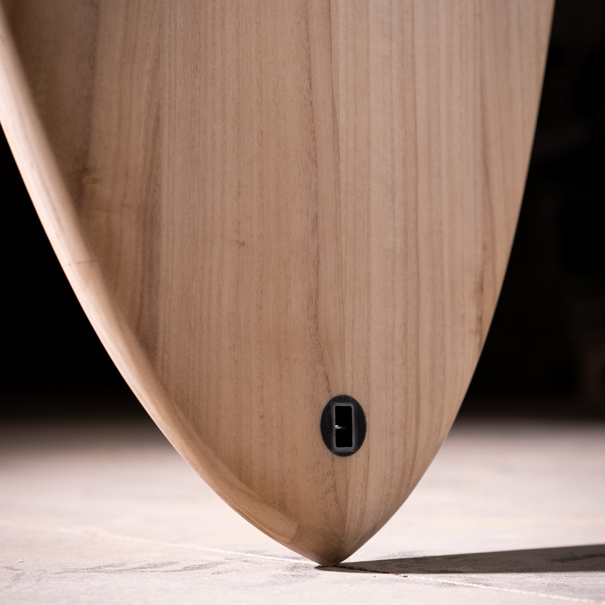 retro wooden surfboard