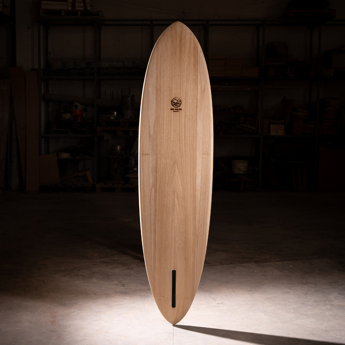 wooden longboard surf